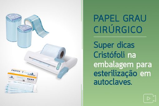 CVPGCSP - Capa Video Papel Grau Cirúrgico Super Dicas Dicas Cristófoli na Embalagem para esterilização
