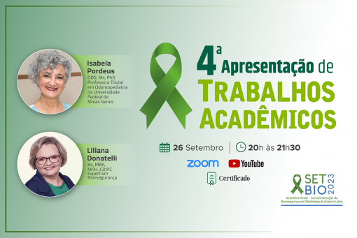 SETBIO 2023 4a Apresentação de Trabalhos Acadêmicos nas modalidades Graduação, Pós-Graduação e Extensão Universitária premiados.