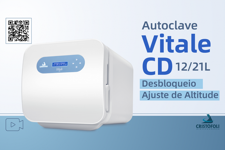 Autoclave Vitale CD Desbloqueio e Ajuste de Altitude em vídeo: