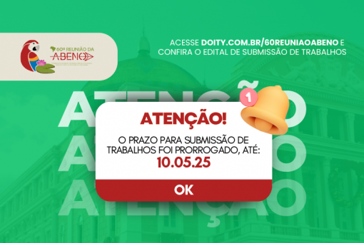 ABENO 2025 - Inscrições trabalhos prorrogadas até 10 de maio