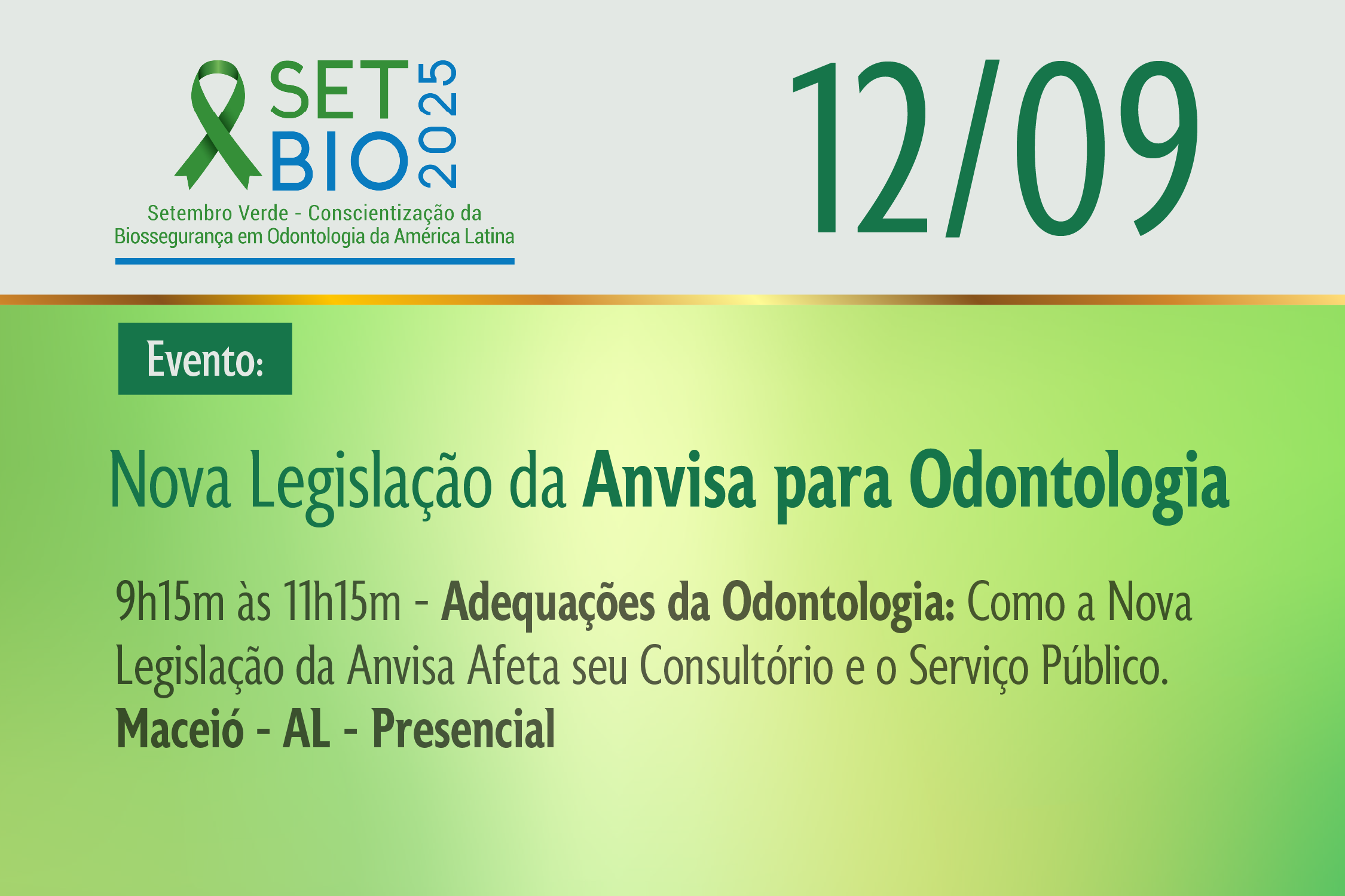 Setbio 2025 Maceió - Nova Legislação da Anvisa para Odontologia